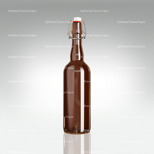Бутылка «Бугельная» 0,750 л. (Коричневая) стеклянная с пробкой оптом и по оптовым ценам в Ставрополе