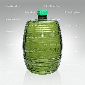 Бутыль 10,0 л Бочонок (зеленый) стеклянный оптом и по оптовым ценам в Ставрополе