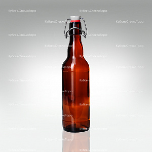 Бутылка «Бугельная» 0,500 л. (Коричневая) стеклянная с пробкой оптом и по оптовым ценам в Ставрополе